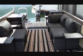 Patio furniture on pontoon boat. Pin By Scarlett Dixie On Pontoon Pontoon Boat Decor Pontoon Boat Furniture Pontoon Furniture