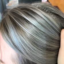 Cool Toned Silver Hair Pewter Balayage Highlights White Platinum Blonde Transition To Gray Hair Gray Hair Highlights Blending Gray Hair