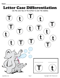 Free Letter T Do A Dot Printables For Letter Case Differentiation Practice Letter T Worksheets Letter Practice Preschool Letter Case