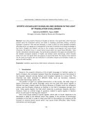 Srpska taekvondistkinja tijana bogdanović, nakon osvajanja bronzane medalje na olimpijskim igrama u tokiju, izjavila je da joj je nastup na ovogodišnjim oi bio teži nego na prethodnim, ali da je iskoristila ukazanu priliku kako bi osvojila medalju. Pdf Sports Vocabulary In English And Serbian In The Light Of Translation Challenges