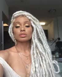 Faux Locs Hair Black And Blonde Platinum Goddess Faux Locs On Louise Chantal Imlouisechantal Braided Hairstyles For Black Women Braids For Black Women Hair Styles