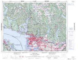 Elevation Map North Vancouver Printable Topographic Map Of Vancouver 092G, Bc