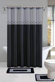 Easily change decorating styles to celebrate each season with sets in festive styles. Contemporary Bath Shower Curtain 15 Pcs Modern Bathroom Rug Mat Contour Hook Set Walmart Com Walmart Com