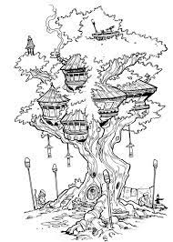 486x624 gingerbread house coloring pages printable. The Treehouse Inks Tree House Drawing Fairy Coloring Pages Coloring Pages