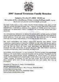 Download the free invitation letter to invite your family to germany in a family reunion visa (german national visa). Printable Example Of Family Reunion Program Click Here To Print 2010 Troutman Reunion Letter Family Reunion Invitations Family Reunion Reunion Invitations