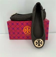 3.8 out of 5 customer rating. Tory Burch Minnie Quilted Espresso Travel Ballet Leather Logo 9 Brown Flat Shoe For Sale Online Ebay