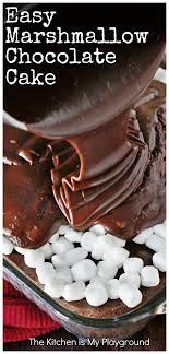 Easy Marshmallow Chocolate Cake Desserts Chocolate Fudge Icing Tasty Chocolate Cake