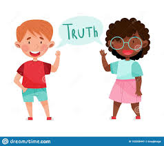 Happy Boy And Girl Characters Telling Truth Vector Illustration Stock Vector Illustration Of Adorable Demonstrating 192058441