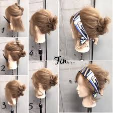 easy and cute hair arrangements you can make ピ perfect for summer part 11 super easy sporty and casual tur hair styles short hair styles scarf hairstyles