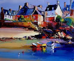Au Fond Du Port De Roscoff Paysage De Mer Peinture Eric Le Pape Paysages Abstraits
