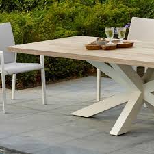 Lift the chair seats to store cushions. Timor Outdoor Dining Table 8 Seater Grey Teak And White Aluminium