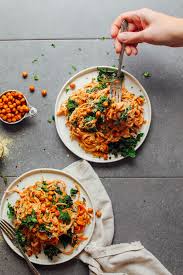 Garlicky Alfredo Sweet Potato Noodles Minimalist Baker Recipes Recipe Sweet Potato Noodles Whole Food Recipes Sweet Potato Pasta
