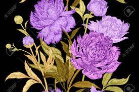Some of the combinations make sense, like red roses and white roses making pink roses. Peonies Seamless Floral Pattern Hand Drawing Art Black Gold Purple Green Vector Illustration Oriental Style Vintage Flowers Fabric Paper Textiles Wallpaper Curtains Wrapping Phone Case Royalty Free Cliparts Vectors And Stock Illustration