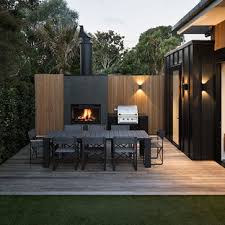 mid century modern outdoor kitchen