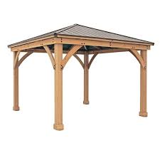 Pergola design ideas wood pergola plans most inspiring from free pergola plans home depot. Yardistry 12 Ft X 12 Ft Meridian Gazebo Ym11769 The Home Depot