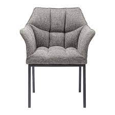 Chaises a accoudoirs salle a manger ergonomique en cuir bois. Chaise Avec Accoudoirs Thinktank Grise Kare Design Chaises