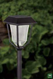 Patriot Lighting Otsego Solar Led Path Light With Bronze Finish And Clear Ribbed Solar Landscape Lighting Rustic Outdoor Lighting Outdoor Lighting Landscape