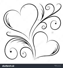Watercolor drawing of a flower heart on a white background. Two Hearts With Swirl Elements The Usage Of Polyurethanes Just Isn T Restricted Just To Creating Critic In 2021 Flower Drawing Art Drawings Simple Heart Coloring Pages