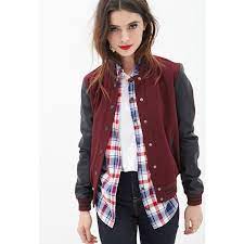 Forever 21 Women S Faux Leather Varsity Jacket Leather Varsity Jackets Varsity Jacket Women Varsity Jacket