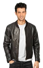 Black Bomber Jacket Outfits Men S Shop For Bomber Leather Jacket For Men With Band Collar Online Mens Leather Bomber Jacket Leather Bomber Jacket Brown Leather Bomber Jacket