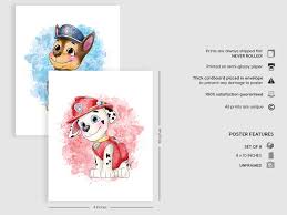 Nistio® Paw Patrol väggdekortryck, Paw Patrol väggkonst för pojkar, Paw  Patrol rumsdekor, Paw Patrol affisch, set med 8, 20 x 25 cm (oramad) :  Amazon.se: Hem & kök