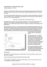 Calculating the unsystematic risk is simple and is measured by mitigation of systematic risk and this mitigation happens when you diversify your investment portfolio. Pdf Corporate Finance Total Risk Vs Systematic Risk Saul Costa Academia Edu