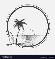 What is a watercolor tattoo and what are the pros and cons of watercolor tattoos? Palm Beach On Summer Sea Royalty Free Vector Image Affiliate Summer Sea Palm Beach Ad Surf Tattoo Beach Tattoo Palm Tree Tattoo