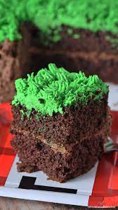 How To Make An Easy No Fail Grass Block Minecraft Cake Recipe Simple Tutorial For A Square Cake With Butterc Easy Minecraft Cake Cake Recipes Minecraft Cake