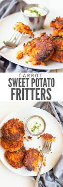 Carrot And Sweet Potato Fritters Don T Waste The Crumbs Recipe Carrots Recipe Healthy Potato Fritters Sweet Potato Recipes Healthy