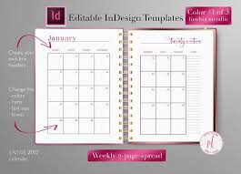 Monthly Planner Indesign Template Indesign Templates Planner Template Indesign
