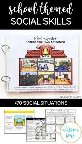 Elementary Aged Social Skills School Themed Use In Social Skills Groups Or One On One Over 70 S Social Skills Activities Teaching Social Skills Social Skills