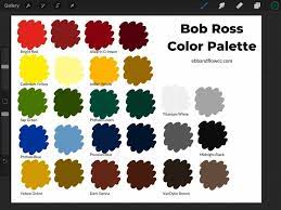 Download a Bob Ross color palette to use with Procreate. This easy to use  color palette is perfect for c… | Bob ross, Bob ross paintings, Bob ross  painting supplies