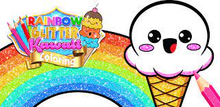 But also a great learning tool for kids. Rainbow Glitter Coloring Book Kawaii Kids Fun Coloring Pages And Artwork Amazon De Apps Games