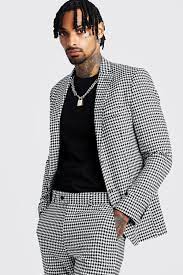 Shop over 150 top boohoo suits for men from retailers such as boohooman all in one place. Men S Skinny Fit Large Dogtooth Suit Jacket Boohoo