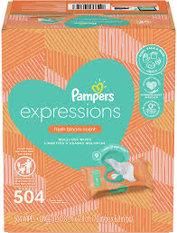 Amazon Com Baby Wipes Pampers Expressions Baby Diaper Wipes Hypoallergenic Fresh Bloom Scent 9x Pop Top Packs 504 Count Baby