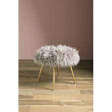 rotella fuzzy accent stool living room stools arm chairs living room white leather dining chairs