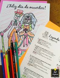 Dia De Muertos Glyph Read And Color Interpretive Communication Activity For Beginning Novice Spanis High School Spanish Elementary Spanish Spanish Students