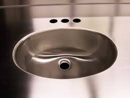 oval vanity sink welded into counter