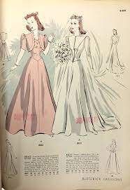 Wedding Gown Pattern From A 1940 Butterick Catalog Butterick Vintagesewing Vintagebr Vintage Dress Patterns Vintage Dress Sewing Patterns Vintage Dress 40s