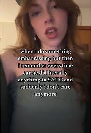 she’s iconic but had me physically cringing half the time #fyp #satc  #carriebradshaw