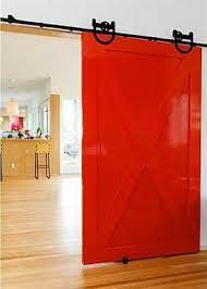 Cut the panels of glass down to 10 1/4 x 13 3/4. Sliding Red Barn Door Barn Doors Sliding Interior Sliding Barn Doors Red Barn Door