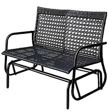 Upholstery, metal reclining & glider mechanism. Wicker Outdoor Glider Black 2 Person Outdoor Bench Loveseat Sofa Cough For Patio Metal Outside Wicker 500 Lbs Capacity Sundale Outdoor Porch Glider Rocker Chair Gliders Patio Lawn Garden Ekoios Vn