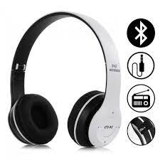 P47 White Wireless Bluetooth Headphones Over Ear Foldable Headset For Music Calling Talking Fm Ratio Pubg Gaming With Mic Microphone Stereo Bass 3 5mm Audio Jack Support With Sd Card Options Buy Online