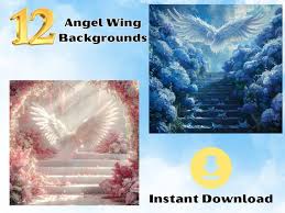 Angel Wings 12 Image Bundle, Memorial Backgrounds for Loved Ones, Stairway  to Heaven, Angel Background for Custom Photos, Digital File