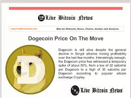 Dogecoin Price On The Move Live Bitcoin News
