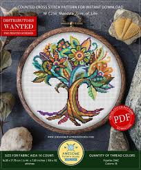 Counted cross mandala cross stitch patterns free download. Mandala Tree Of Life P256 Embroidery Cross Stitch Pattern Etsy