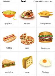 Kids Pages Food 1 Flashcards English Food Flashcards For Kids
