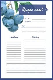 Image Result For Printable Recipe Cards Blueberries Recipe Cards Template Printable Recipe Cards Card Templates Printable