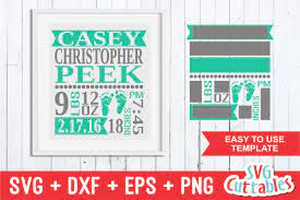 Baby Birth Announcement Cut File 17908 Svgs Design Bundles