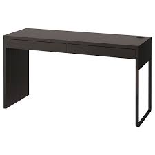 Each column has three drawers offering you lots of space to store your office supplies and declutter your desktop. Micke Desk Black Brown 55 7 8x19 5 8 Ikea